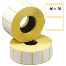 Полипропиленовые этикетки, 40 x 30 (1 ряд, 1000 шт, втулка 40)