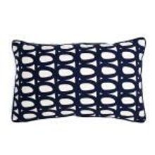 Tkano Чехол для подушки с двустронним принтом twirl темно-синего цвета и декоративной окантовкой арт. TK18-CC0005