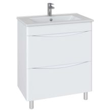 Тумба напольная Sanstar Smile 60 2 ящ, белая (ум-к Квадро 60)