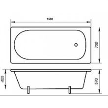 Чугунная ванна Престиж (150x70) с отверстиями под ручки
