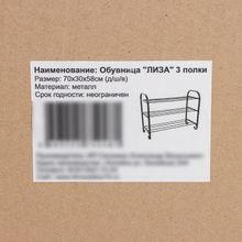 Подставка для обуви «Лиза», 3 яруса, 70×30×55 см, цвет чёрный