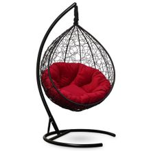 Кресло кокон подвесное SEVILLA VERDE VELOUR черное + каркас