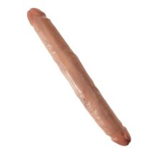 Двусторонний фаллоимитатор-мулат 12  Slim Double Dildo - 30 см. кофейный