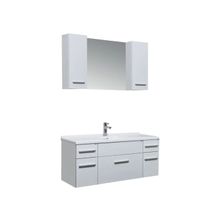 Aquanet Мебель для ванной Данте 110 зеркало, 2 шкафа и светильник (белый) - Тумба Данте 60
