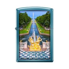 Zippo Зажигалка  Петергофский фонтан, с покрытием Sapphire™, латунь сталь, синяя, глянцевая