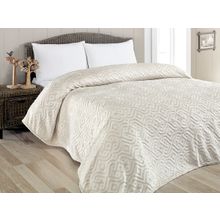 Плед KARNA велсофт жаккард "GIZA" 160x220 см цвет кремовый