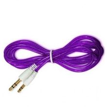 Кабель аудио 3.5 stereo plug -> 3.5 stereo plug, 1 м, фиолетовый, силикон