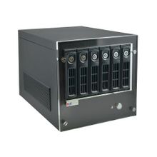 Автономный видеорегистратор. 6-отсековое утройство с программной поддержкой raid (0, 1, 5, 10); контроль до 64 камер или видеокодеров; запись до 64 каналов; локальный и удаленный живой просмотр; синхронное воспроизведение до 9 местных каналов, удаленное -