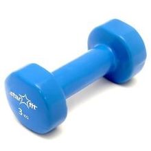 Гантель виниловая STARFIT DB-101 3 кг, синяя (1 шт.)