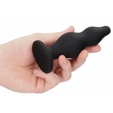 Черная анальная пробка Bubble Butt Plug - 11,6 см. (243889)