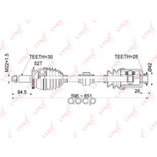 Привод В Сборе | Перед Прав| Hyundai Santa Fe Iii (Dm) 2.4 12-   Kia Sorento 2.4 12-   + Abs   6at   4wd   = Fr Rh LYNXauto арт. CD1061A