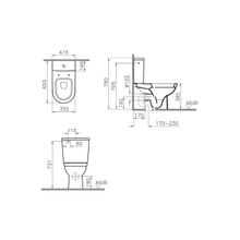 VitrA 9729B003-1162, Form 300, бачок с механизмом слива, сиденье стандарт, металлические петли