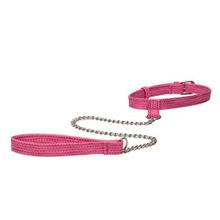 California Exotic Novelties Розовый ошейник с поводком Tickle Me Pink Collar With Leash (розовый)