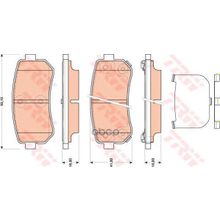 Колодки Тормозные Дисковые | Зад | Hyundai I30 I35 Tucson  Kia Sportage->Hyundai Tucson 2004 - 2010, I20 2008 >>, I30 2007 >>, Ix35 2010 >> TRW арт. GDB3474