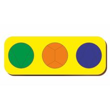 Рамка-вкладыш WOODLAND Дроби 3 круга, уровень 3