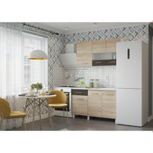 Кухонный гарнитур Тренд 1300, цельная столешница, Белый Венге Сонома