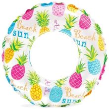 Круг для плавания Intex 59241 Lively Print Swim Ring 61 см (6-10 лет) "ананасы"