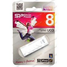 Флешка 8 Gb Silicon Power Ultima U03 White