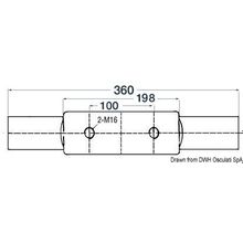 Osculati Nordik cleat mirror-polished AISI316 360 mm, 40.137.06