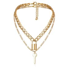 Многослойное колье "Замок и ключ" (арт. 81108-7)