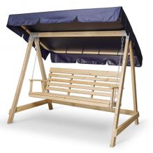 Садовые качели СЕЛЕНА 3.0 деревянные, без покраски (без матраса)