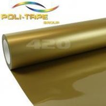 POLI-FLEX Premium 420 Gold metallic термотрансферная плёнка матовая самоклеющаяся полиуретановая 0,5м, 100 мкм, 25 метров