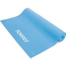 Коврик для йоги  TORRES PVC 3 мм, нескользящее покрытие, голубой, 172х60см.