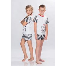 Пижама детская Tiger с шортами черно-белый