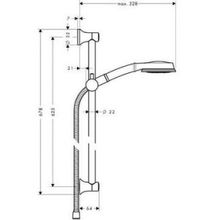 Душевой гарнитур Hansgrohe Croma Classic 3jet Multi UnicaC (27769000) (65 см)