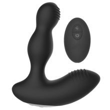 Shots Media BV Черный массажер простаты с электростимуляцией и пультом ДУ Prostate massager (черный)