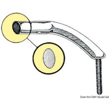 Osculati Oval pipe handrail AISI316 external screws 305 mm, 41.910.12
