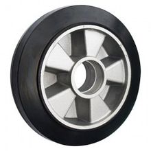 Колесо опорное для рохли без кронштейна, алюминий, черная резина 200мм