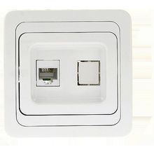 Розетка компьютерная 1xRJ45 Cat.5 ЛОНДОН, белый |  код. EEK01-035-10 |  EKF