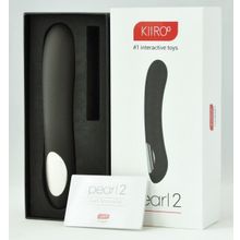 Kiiroo Чёрный вибратор для секса на расстоянии Pearl 2 - 20 см. (черный)