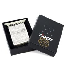 Зажигалка серебристая матовая Zippo Classic с покрытием Plate