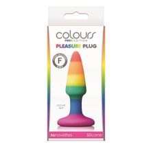 Разноцветная мини-пробка Colours Pride Edition Pleasure Plug Mini - 8,9 см. разноцветный