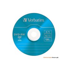Диск   DVD-RW 4.7Gb Verbatim 4x  Slim color  4356343635