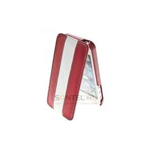 Кожаный чехол-книжка Melkco Premium Jacka Type Limited для iPhone 5 красный с белым APIPO5LCJM1RDWELC