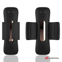 Черно-золотая вибровкладка в трусики с пультом-часами Anne s Desire Vibro Panty Wireless Watchme (черный с золотистым)