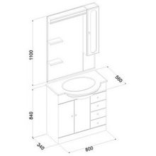 Тумба с раковиной Aquanet Марсель 80