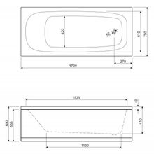 Передняя панель для акриловой ванны Cezares EM-150-SCR 1500x600