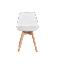 Tetchair Стул TULIP (mod. 73), прозрачный Transparent, подушка белая Cushion whit