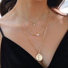 Многослойное колье "Монета" (арт. 77268-1)