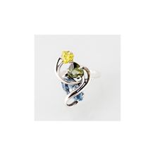 Кольцо "Нити судьбы", Серебро 925 проба,  арт. 351green