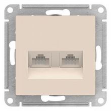 Розетка компьютерная 2xRJ45 Cat.5 ATLASDESIGN, бежевый |  код. ATN000285 |  Schneider Electric