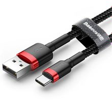 Baseus Кабель Baseus Cafule USB Tupe-C red+black 1m