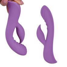 Erokay Фиолетовый вибромассажер-кролик 5  Silicone Ripple Passion - 19,1 см. (фиолетовый)