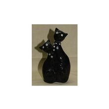 Набор сувениров Две кошки черные со стразами