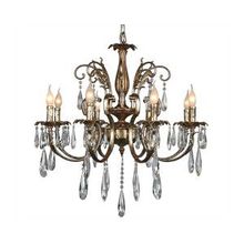 Подвесная люстра "свечи" OML-776 состаренное золото хрусталь E14 8*40W 220V арт.OML-77603-08