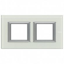 Рамка 2 поста AXOLUTE, горизонтальная, whice |  код. HA4802M2HVSW |  Bticino